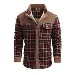 Men's Thermal Plaid Jacket Long-sleeved