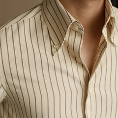 Men's Long Sleeve Fall Slim Fit Casual Striped Shirt