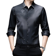 Long Sleeve Shirt Men's Thin Young And Middle-aged Casual Loose Fashion