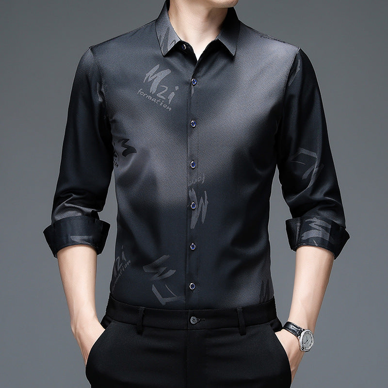 Long Sleeve Shirt Men's Thin Young And Middle-aged Casual Loose Fashion