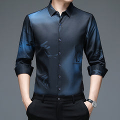 Long Sleeve Shirt Men's Thin Young And Middle-aged Casual Loose Fashion