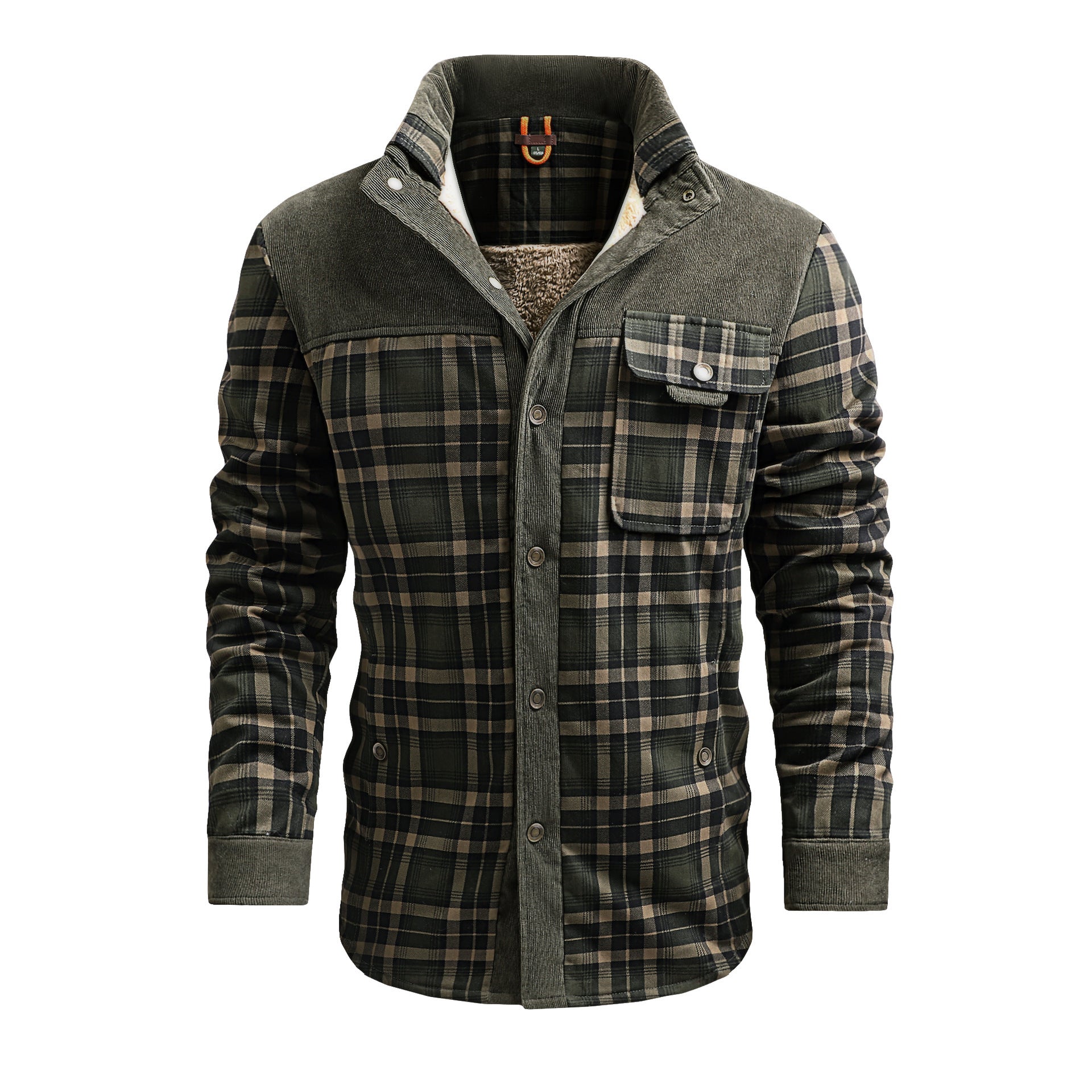 Men's Thermal Plaid Jacket Long-sleeved