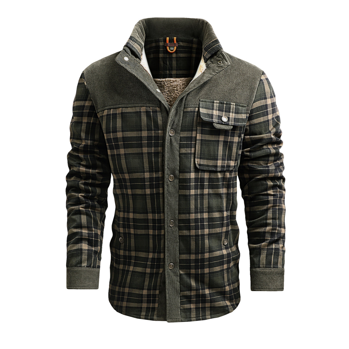 Men's Thermal Plaid Jacket Long-sleeved