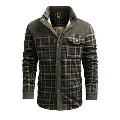 Men's Thermal Plaid Jacket Long-sleeved