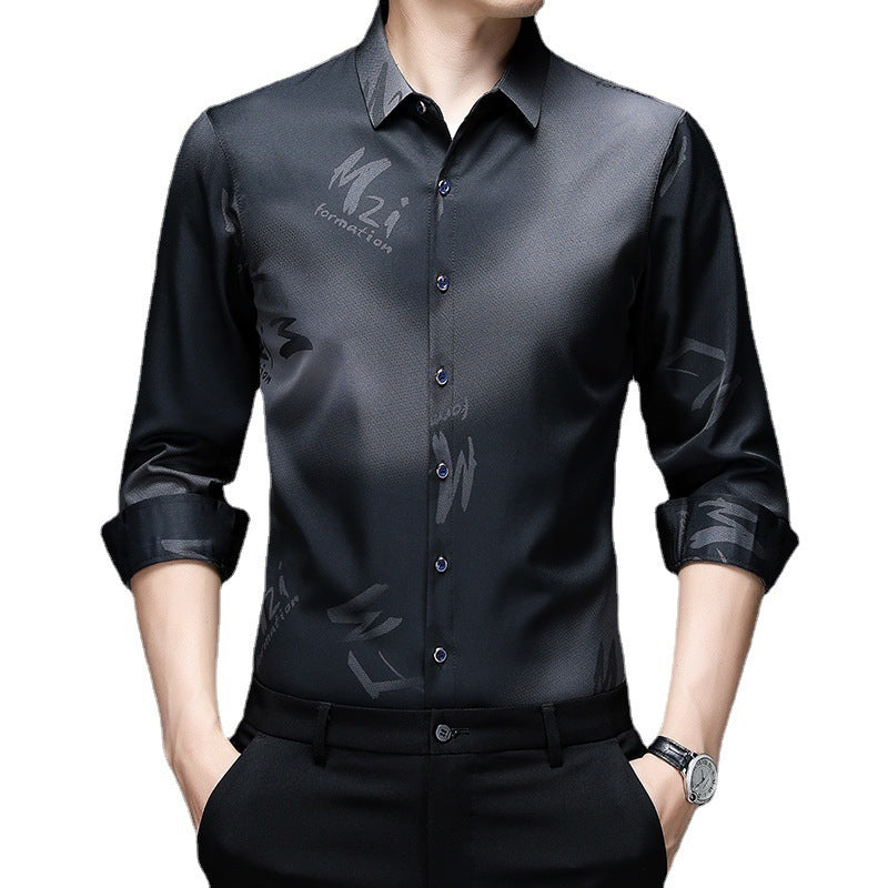Long Sleeve Shirt Men's Thin Young And Middle-aged Casual Loose Fashion